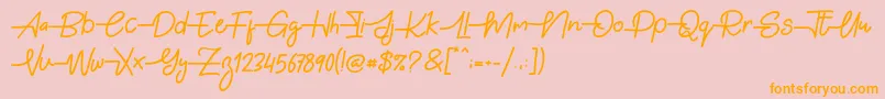 Gabuek Script Font – Orange Fonts on Pink Background