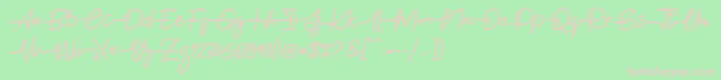Gabuek Script-Schriftart – Rosa Schriften auf grünem Hintergrund