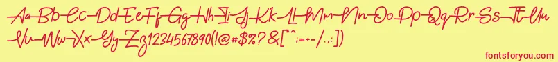Шрифт Gabuek Script – красные шрифты на жёлтом фоне