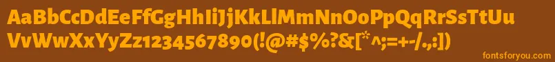 AlegreyasansBlack Font – Orange Fonts on Brown Background