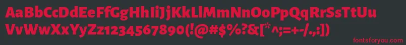 AlegreyasansBlack Font – Red Fonts on Black Background