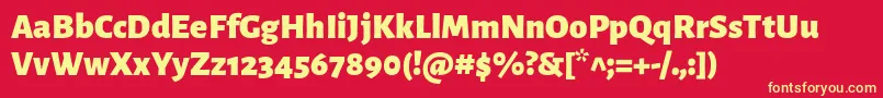 AlegreyasansBlack Font – Yellow Fonts on Red Background