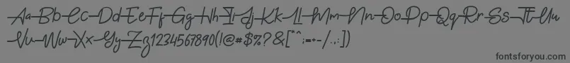 フォントGabuek Script – 黒い文字の灰色の背景