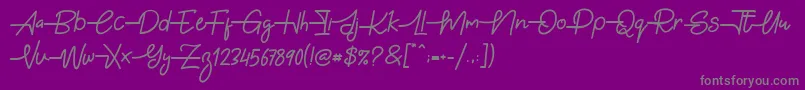 フォントGabuek Script – 紫の背景に灰色の文字