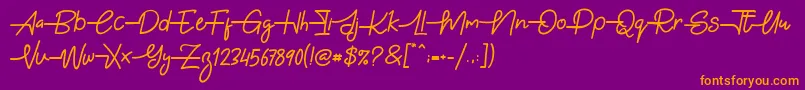 Police Gabuek Script – polices orange sur fond violet