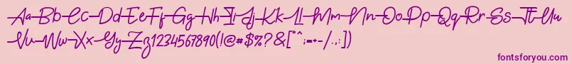 Шрифт Gabuek Script – фиолетовые шрифты на розовом фоне