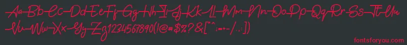 フォントGabuek Script – 黒い背景に赤い文字