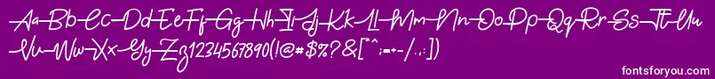 フォントGabuek Script – 紫の背景に白い文字