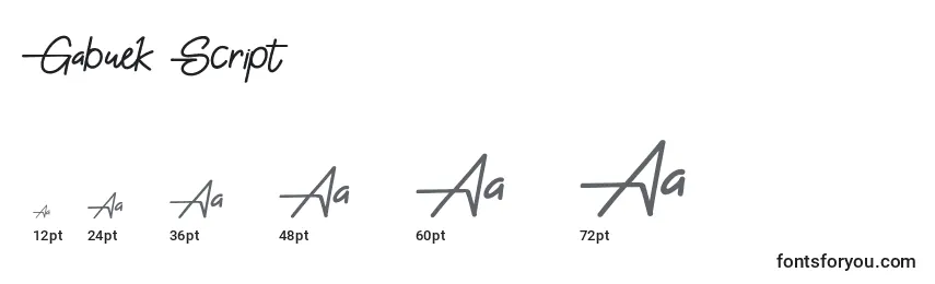 Gabuek Script (127580) Font Sizes