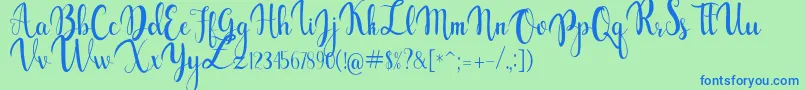 gabylia-fontti – siniset fontit vihreällä taustalla