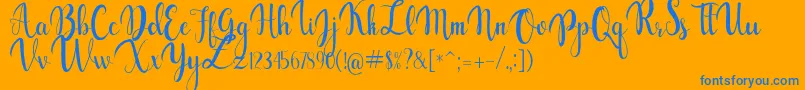gabylia Font – Blue Fonts on Orange Background