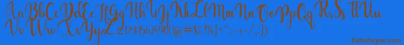 gabylia Font – Brown Fonts on Blue Background