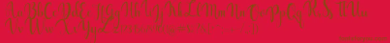 Czcionka gabylia – brązowe czcionki na czerwonym tle