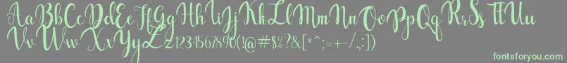 gabylia Font – Green Fonts on Gray Background