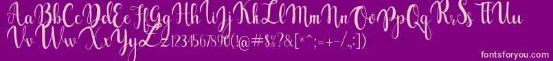 gabylia Font – Pink Fonts on Purple Background
