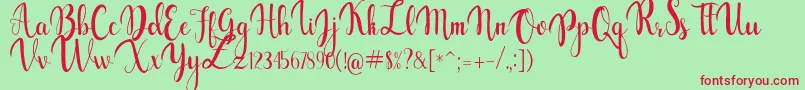 gabylia Font – Red Fonts on Green Background