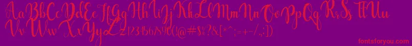 More about gabylia Font gabylia Font – Red Fonts on Purple Background