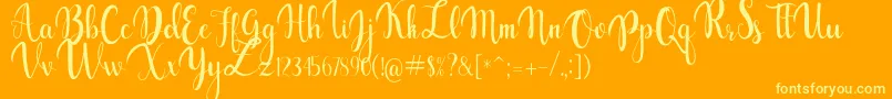 gabylia Font – Yellow Fonts on Orange Background
