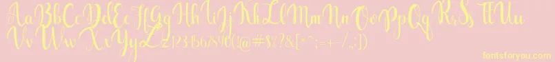 gabylia Font – Yellow Fonts on Pink Background