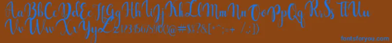 gabylia Font – Blue Fonts on Brown Background