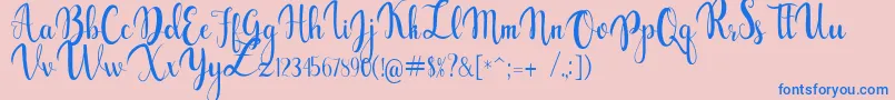 gabylia Font – Blue Fonts on Pink Background