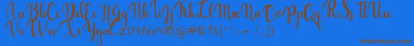 gabylia Font – Brown Fonts on Blue Background