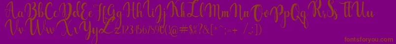 gabylia-Schriftart – Braune Schriften auf violettem Hintergrund