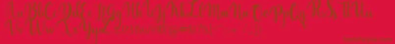 gabylia-Schriftart – Braune Schriften auf rotem Hintergrund