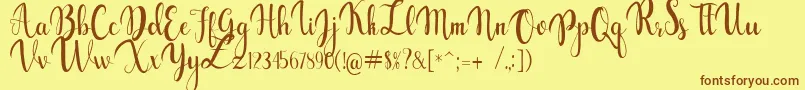 gabylia Font – Brown Fonts on Yellow Background