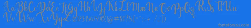 gabylia-fontti – harmaat kirjasimet sinisellä taustalla