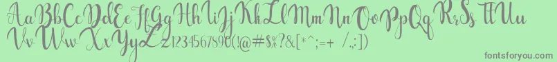gabylia-fontti – harmaat kirjasimet vihreällä taustalla