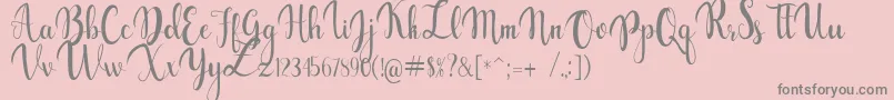 gabylia-fontti – harmaat kirjasimet vaaleanpunaisella taustalla