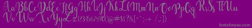 gabylia-fontti – harmaat kirjasimet violetilla taustalla