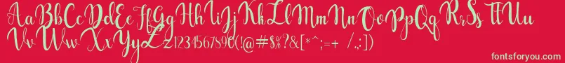 gabylia Font – Green Fonts on Red Background