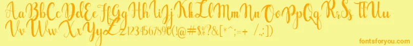 gabylia Font – Orange Fonts on Yellow Background