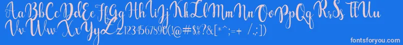 gabylia Font – Pink Fonts on Blue Background