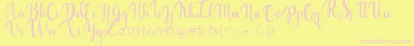 gabylia Font – Pink Fonts on Yellow Background