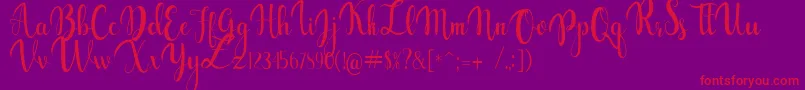 gabylia-fontti – punaiset fontit violetilla taustalla