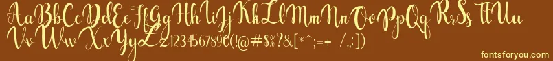 gabylia-fontti – keltaiset fontit ruskealla taustalla