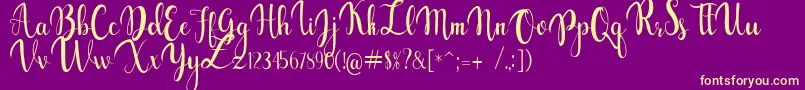 gabylia Font – Yellow Fonts on Purple Background