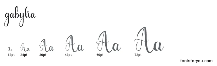 Gabylia (127582) Font Sizes