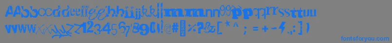 Gadetyper Regular-Schriftart – Blaue Schriften auf grauem Hintergrund