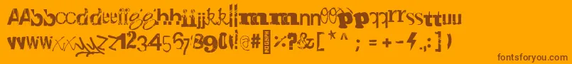 Gadetyper Regular-Schriftart – Braune Schriften auf orangefarbenem Hintergrund
