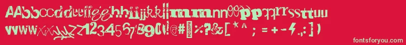 Gadetyper Regular Font – Green Fonts on Red Background