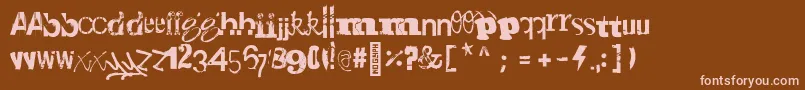Gadetyper Regular-Schriftart – Rosa Schriften auf braunem Hintergrund