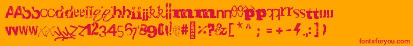 Gadetyper Regular Font – Red Fonts on Orange Background
