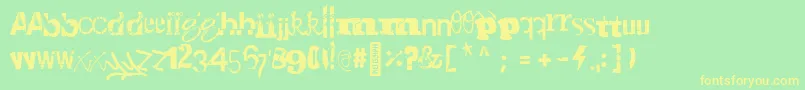 Gadetyper Regular Font – Yellow Fonts on Green Background