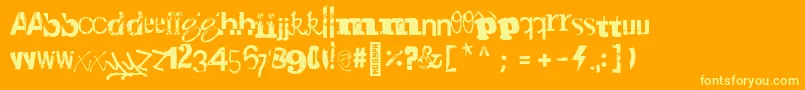 Fonte Gadetyper Regular – fontes amarelas em um fundo laranja