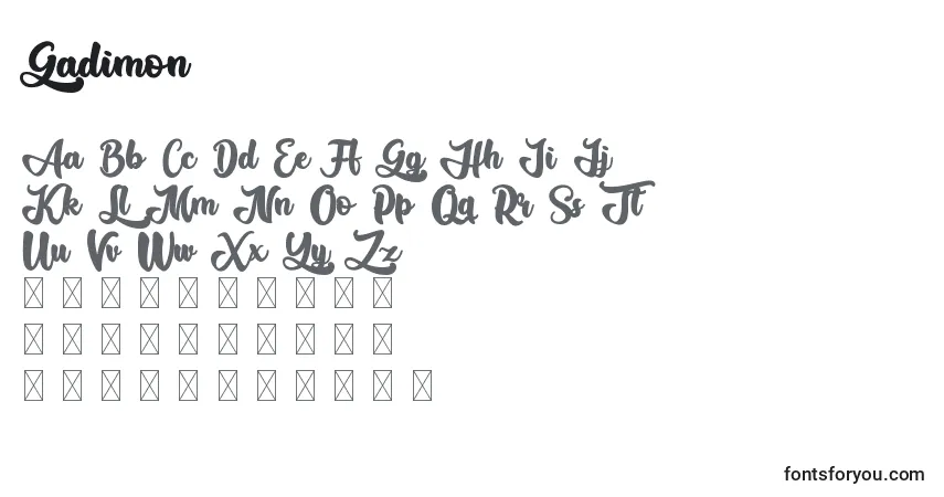 Gadimonフォント–アルファベット、数字、特殊文字