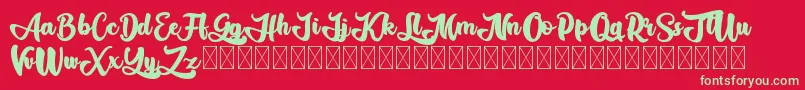 Gadimon Font – Green Fonts on Red Background
